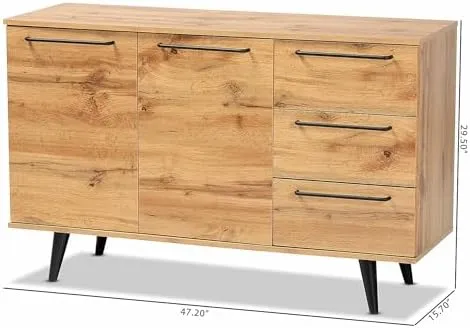 Baxton Studio Radley 3-Drawer Sideboard Buffet