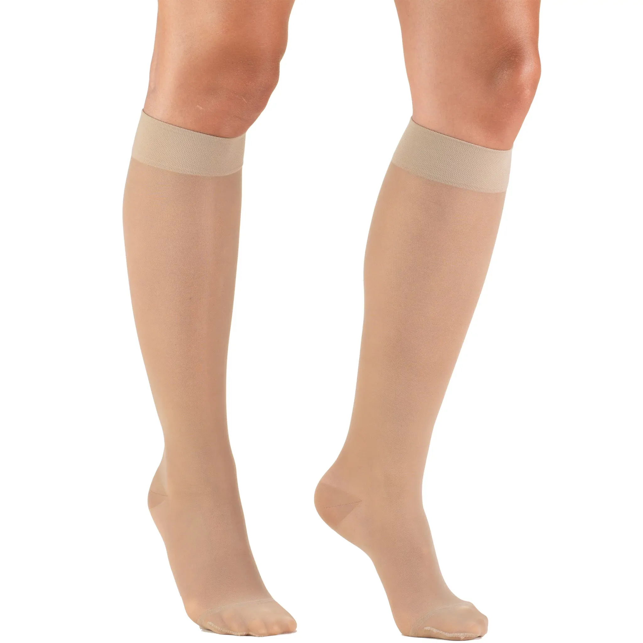 Truform Women's Stockings, Knee High, Sheer: 15-20 mmHg, Black, Medium