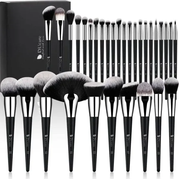 Ducare Professional Makeup Brush Set 32Pcs Makeup Brushes Premium Synthetic Kabuki Foundation Blending Brush Face Powder Blush Concealers Eye Shadows