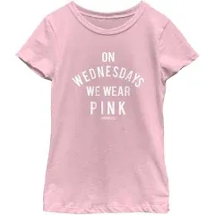 Girl's Mean Girls On Wednesdays We Wear Pink White Bold T-Shirt