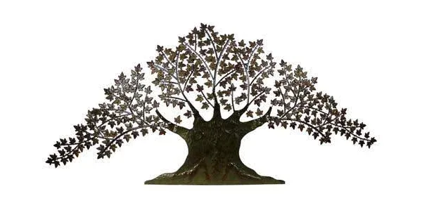 Urban Designs Handcrafted Tree of Life Large Metal Wall Art Decor, 7&#039;,Brown a...