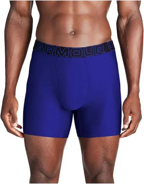 Men's Performance Tech 6" 3-Pack Boxerjock - Blue, XXL, Under Armour