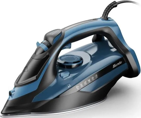 Sundu Steam Iron for Clothes with Rapid Heating Ceramic Coated Soleplate, 1700W with Precise Thermostat Dial, Self-Cleaning, Auto-Off, 15.21oz Water