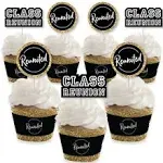 Reunited - Cupcake Decoration - School Class Reunion Party Cupcake Wrappers and Treat Picks Kit - Set of 24