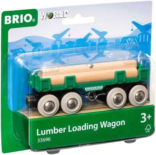 BRIO World - 33696 Lumber Loading Wagon | 4 Piece Train Toy for Kids Ages 3... 