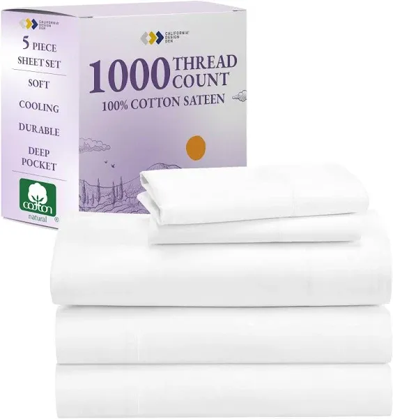 California Design Den Luxury 1000 Thread Count Sheets Size Set