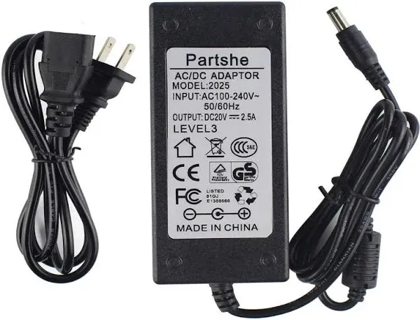 20V AC Adapter For Zebra LP2844 LP2824 TLP2844 TLP2824 plus Power Supply