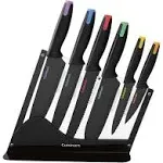 Cuisinart C55-7PCE Ceramic Coated Cutlery Set with Color End Caps & Acrylic Stand, 7 pc