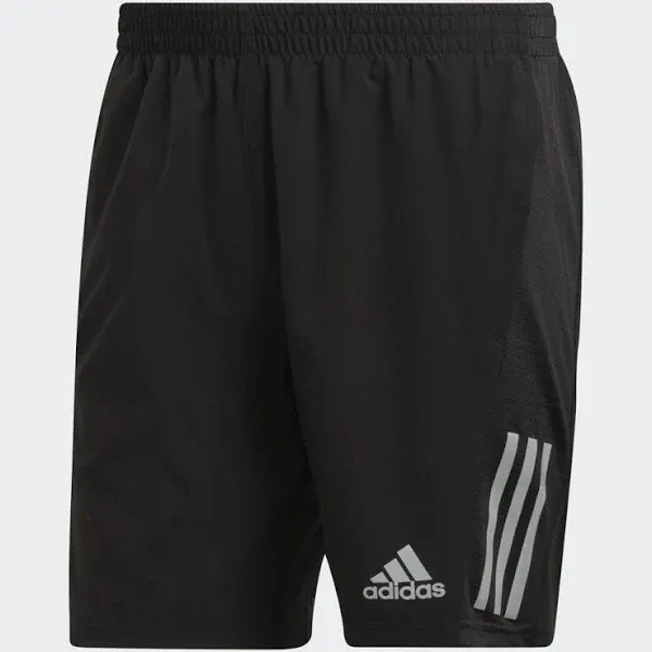 adidas Men&#039;s Standard Own The Run Shorts, Black/Reflecti<wbr/>ve Silver, Large