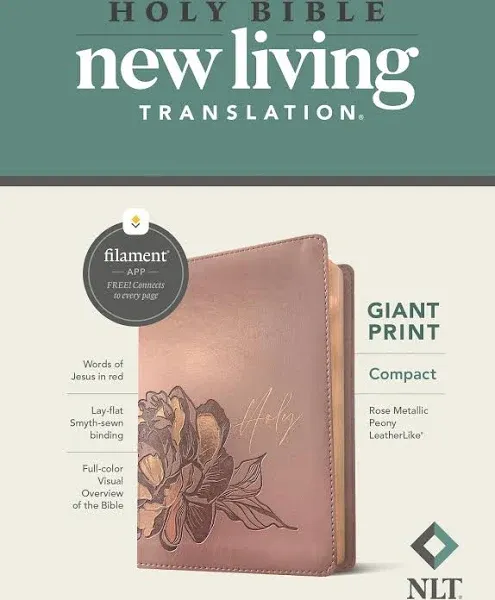 NLT Compact Giant Print Bible, Filament-Enabled Edition (Leatherlike, Mahogany Celtic Cross, Indexed, Red Letter) [Book]