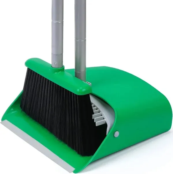 TreeLen Broom and Dustpan Set for Home,Upright Broom and Dustpan Combo Sweep Set