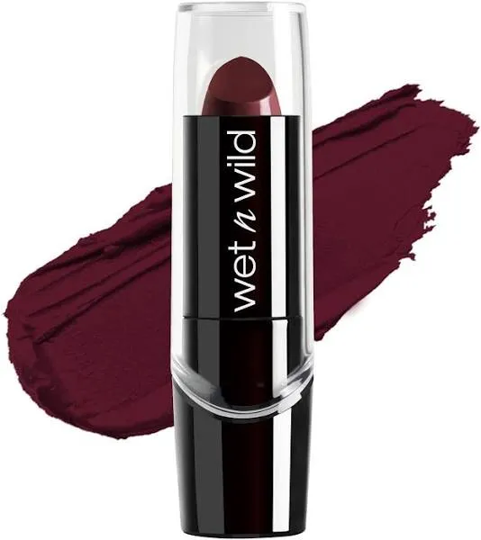 wet n wild Silk Finish Lipstick, Hydrating Rich Buildable Lip Color, Formulated with Vitamins A,E, & Macadamia for Ultimate Hydration, Cruelty-Free & Vegan - Black Orchid