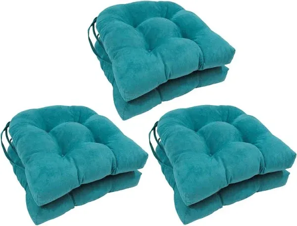 Blazing Needles 16-Inch Solid Microsuede U-Shaped Tufted Chair Cushions (Set of