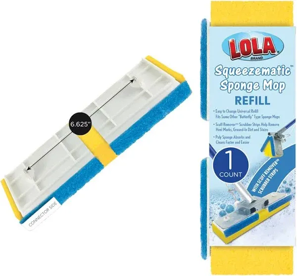 LOLA Products SqueezeMatic Butterfly Sponge Mop Refill