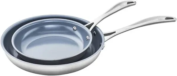 Zwilling Spirit 2-Piece Stainless Steel Ceramic Nonstick Fry Pan Set