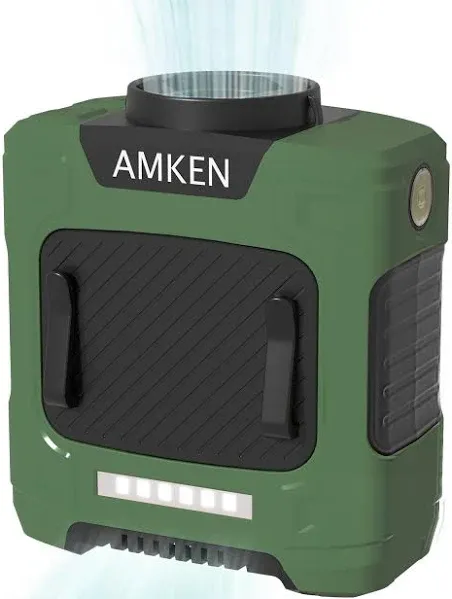 Amken Waist Fan - Belt Fan, Portable Clip Fan with 10000mAh Battery, 24-Hour Working Time, LED SOS Light - 3 Speeds, 15500RPM Strong Airflow - Neck