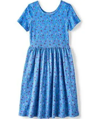 Lands' End Girls' Fit & Flare Jersey Dress