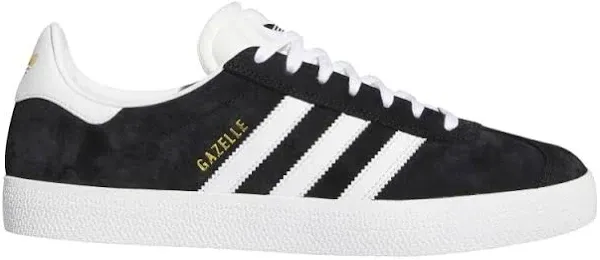 Adidas Gazelle ADV Shoes - Core Black/White/Gold Metallic - 5.0