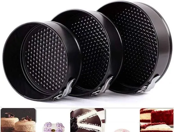 Falytemow Nonstick Springform Pan with Removable Bottom 3 Pieces Cake Molds of Round Leakproof Cheesecakes Pan Bakeware Set