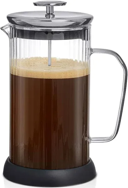 JoyJolt Fluted Glass French Press