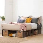 South Shore Bed with Baskets, Queen, Fall Oak