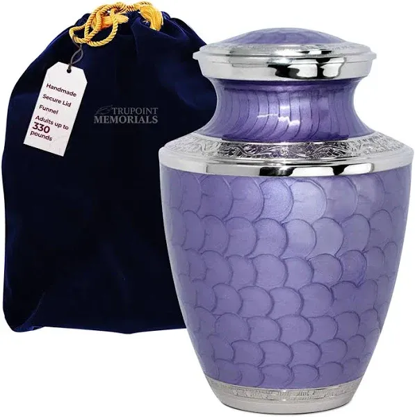 Trupoint Memorials Cremation Urns for Human Ashes Adult Female — Burial Urns for Adult Human Ashes, Funeral Urn for Ashes Adult Female, Adult Urns for Human Ashes Women — Extra Large, Light Purple