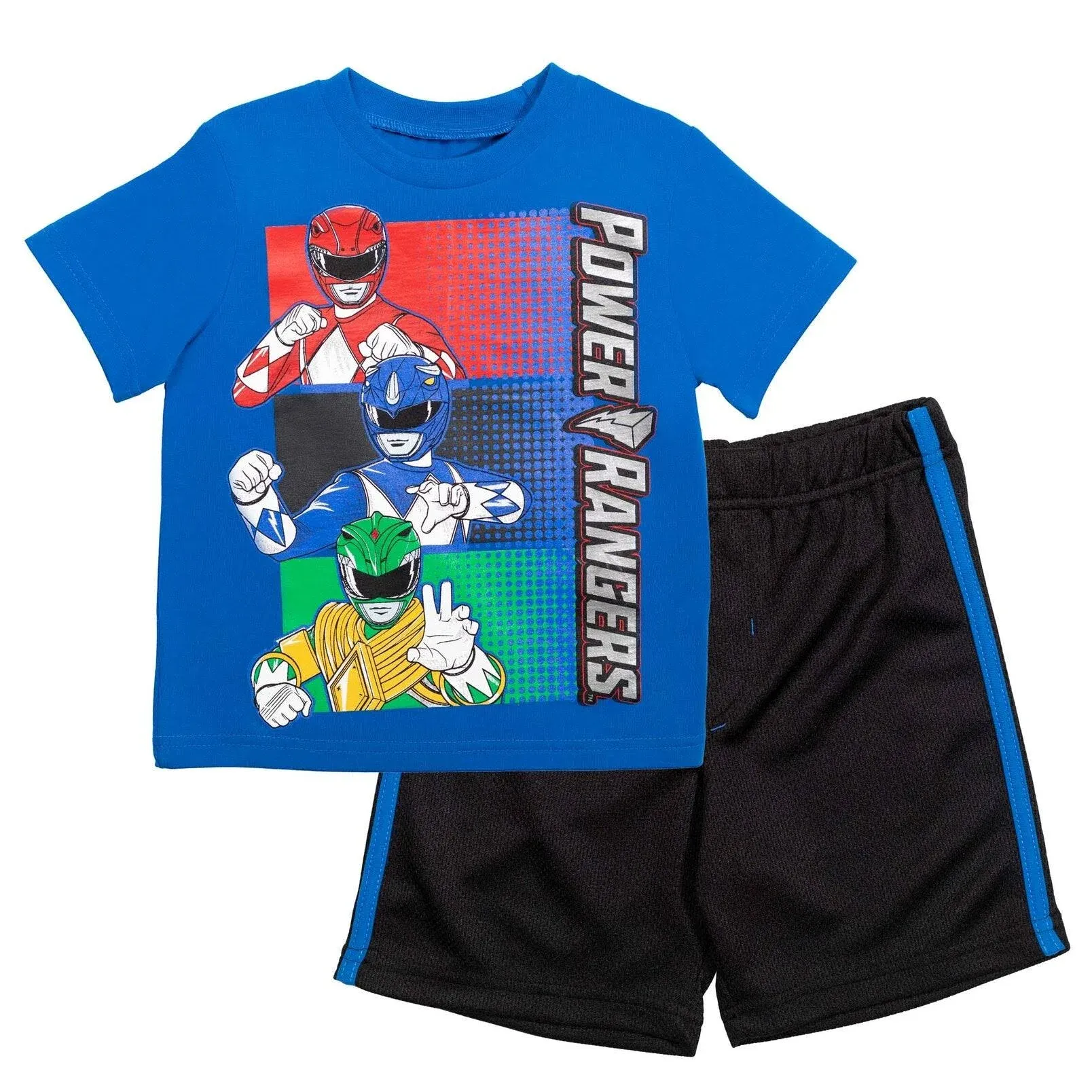 Power Rangers T-Shirt and Mesh Shorts Outfit Set Toddler to Big Kid