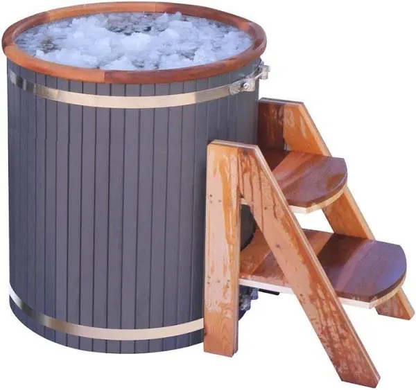 Aleko Outdoor Wooden Ice Bath Cold Plunge Tub