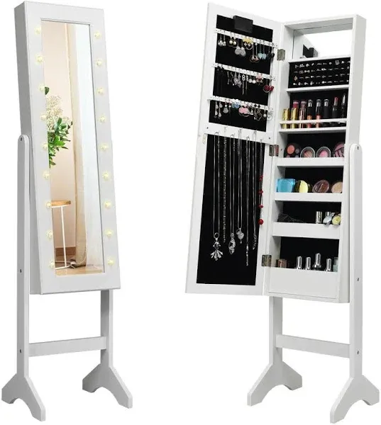 Costway Mirrored Jewelry Cabinet