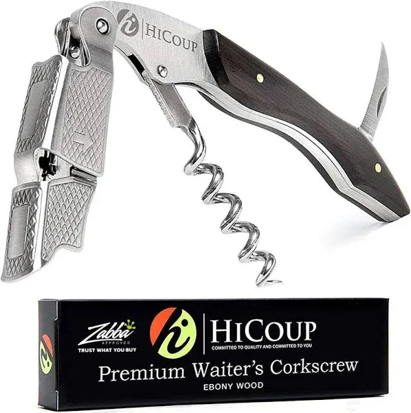 Hicoup Wine Opener Professional Corkscrews for Wine Bottles w/Foil Cutter and Cap Remover