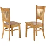 East West Furniture Vancouver Set of 2 Wood Seat Kitchen Dining Chairs