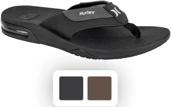 Hurley Men's Bubble Cushion Heel Surf Comfort Flip Flops