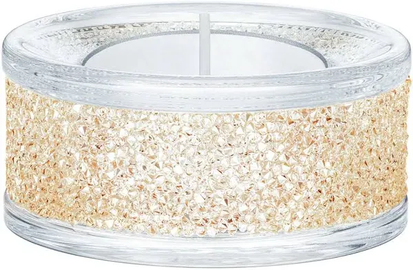 SWAROVSKI CRYSTAL SHIMMER TEA LIGHT HOLDER GOLD TONE 5428724.NEW IN BOX