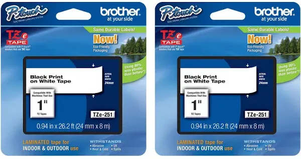 Brother P-touch TZe Laminated Tape Cartridges