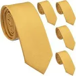 ZENXUS Skinny Ties for Men, Solid Color 2.5 inch Slim 1 55 Antique Gold