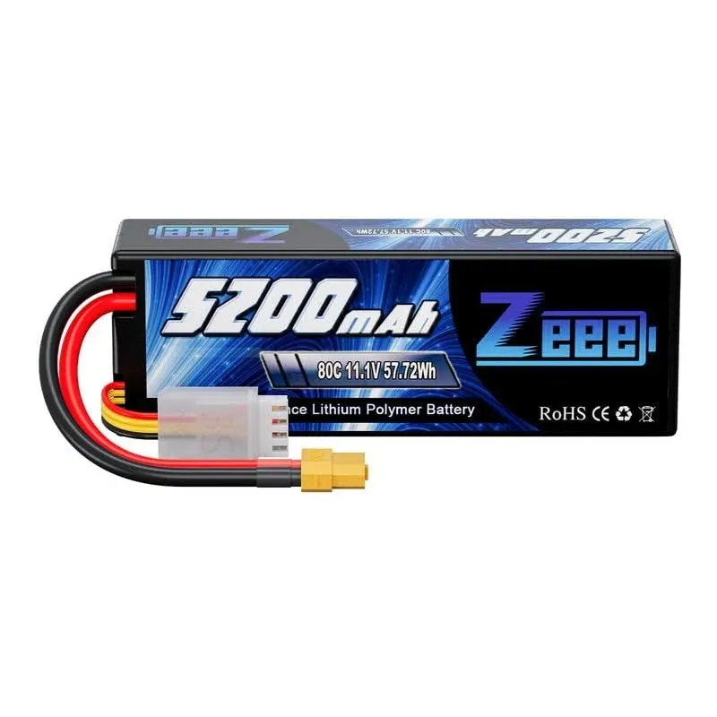 Zeee 3S 5200mAh Lipo Battery 11.1V 80C Hard Case with XT60 Connector for RC C...