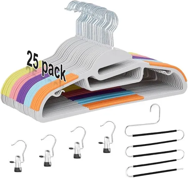 VECELO 25 Pack Premium Quality Plastic Coat Hangers