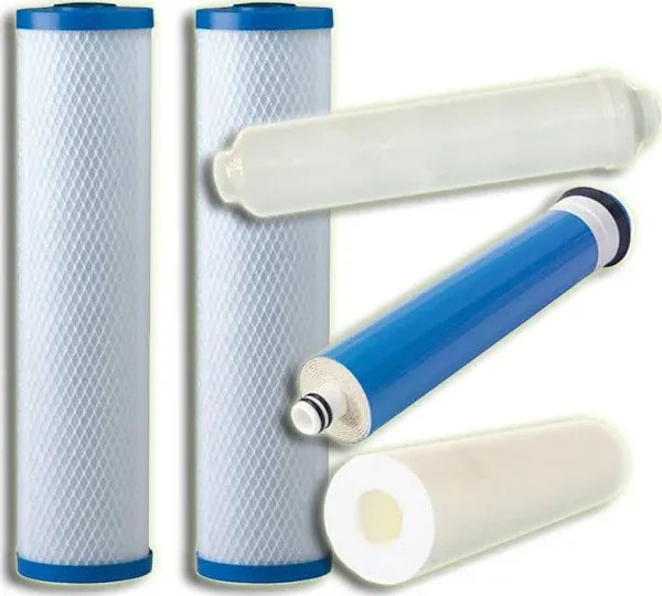 CuZn 5 Stage 50gpd Reverse Osmosis Replacement Filter Bundle