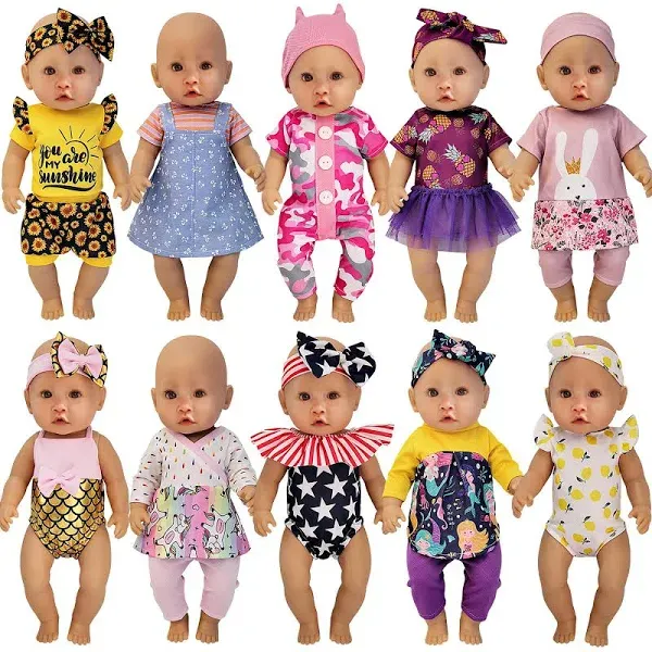 Windolls Baby Doll Clothes Dress Outfits Headbands Accessories