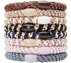 L. Erickson Grab &amp; Go Pony - Classic - 8 Pack Ponytail Holder Hair Ties - Bla...