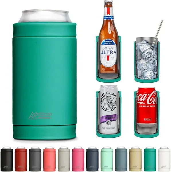 DUALIE 3 in 1 Insulated Can Cooler - Universal Size for 12 oz Cans, Slim Cans, and Bottles - 15+ Colors Available