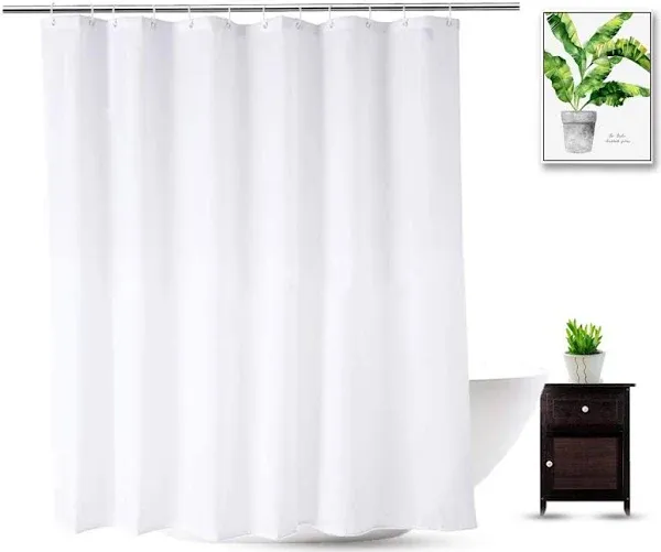 Classic White 72x78 Inch Polyester Shower Curtain Liner - Easy Care &amp; Durable