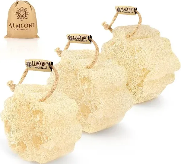 Almooni Mini Natural Loofah Sponge Real Egyptian Shower Exfoliating Loofah