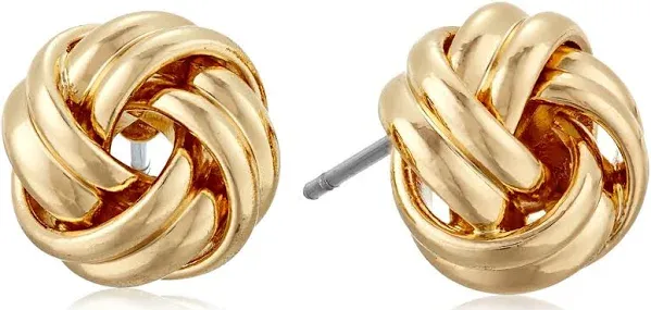 Anne Klein Gold Tone Knot Stud Earrings