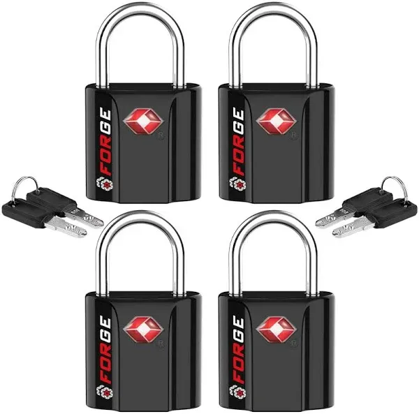 Forge TSA Approved Luggage Locks, Ultra-Secure Dimple Key Travel Locks with Zinc Alloy Body JJ151648