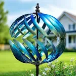 Wind Spinner for Yard and Garden - Large Metal Kinetic Wind Sculptures Blue 2