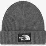 The North Face Kids' Box Logo Cuffed Beanie, TNF Medium Grey Heather