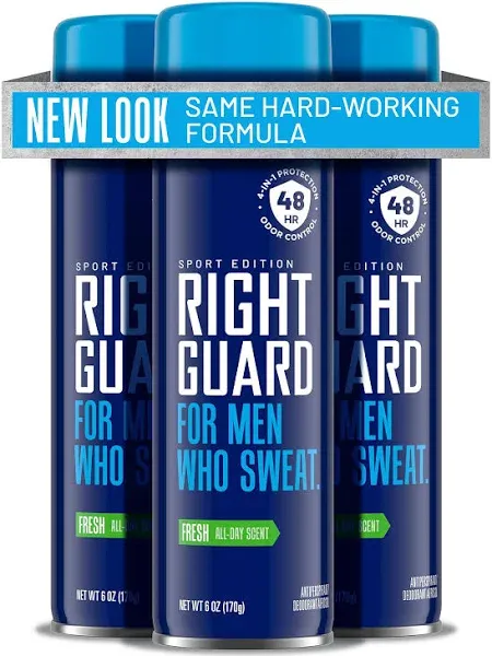 Right Guard Sport Antiperspirant & Deodorant Spray for Men, Fresh Scent, 6 oz.