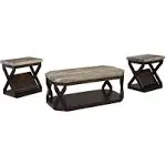 Signature Design by Ashley Radilyn 3-Piece Occasional Table Set in Grayish Brown