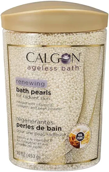 Calgon Ageless Bath Series Renewing Pearls For Radiant Skin, 16-Ounce